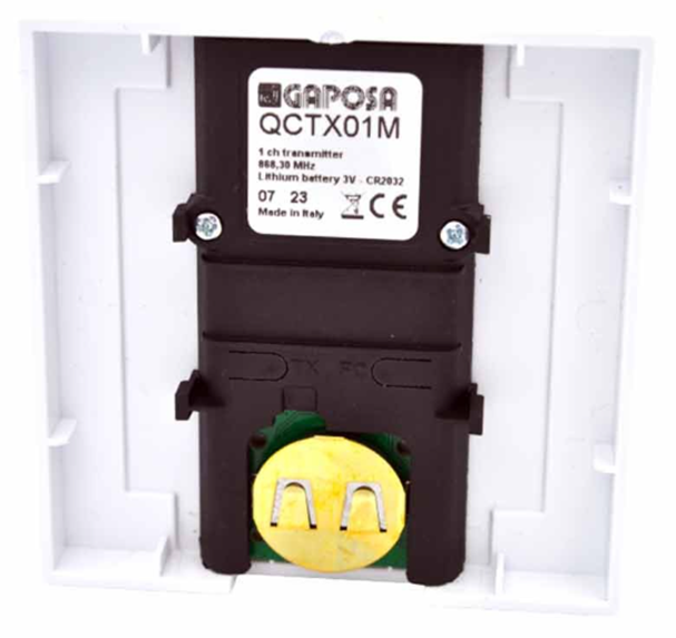 Changer pile émetteur murale Gaposa 1 Canal QCTX01M